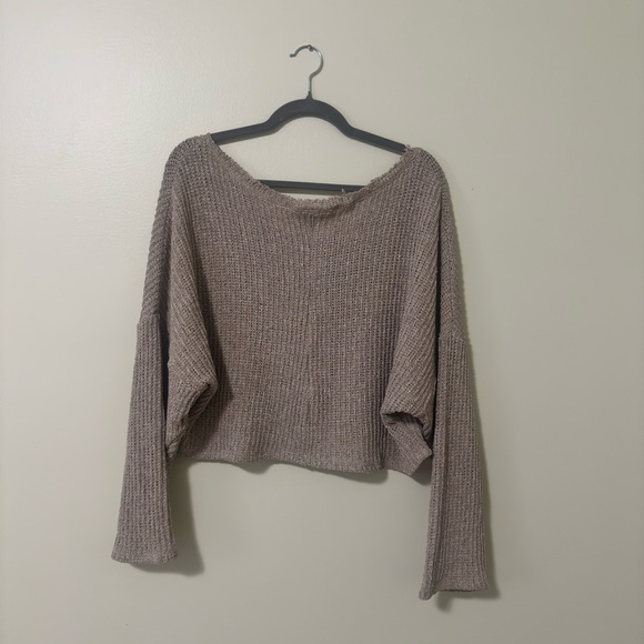 Elegant V-Neck Sweater - Taupe - Picture 2 of 2